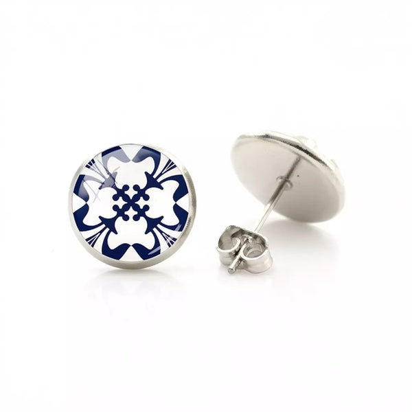 Boucles d’Oreilles Azulejos boutons - Luzia le-meilleur-du-portugal