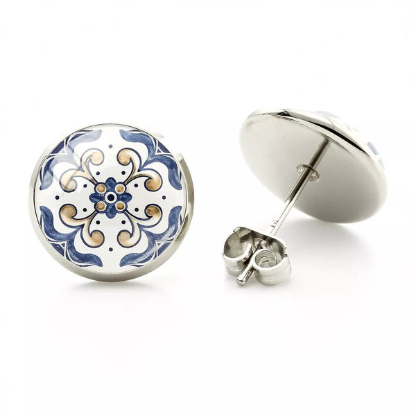 Boucles d’Oreilles Azulejos boutons - Luzia le-meilleur-du-portugal