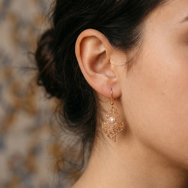 Boucles d’Oreilles Coração de Viana et Perle le-meilleur-du-portugal