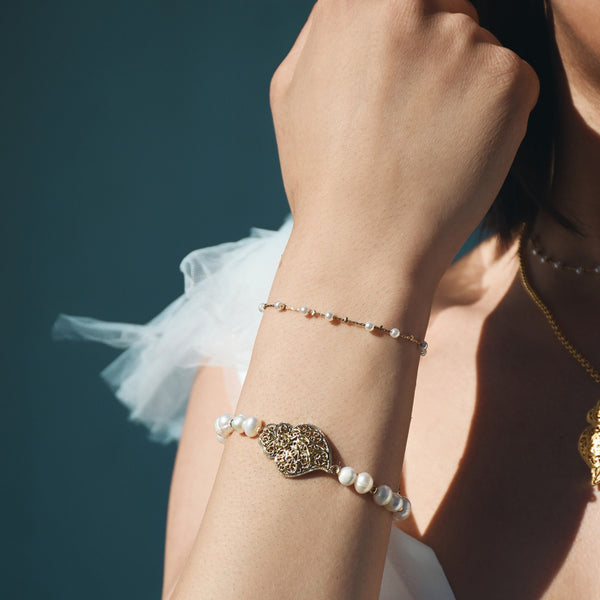 Bracelet LUZIA : Perles & Coração de Viana le-meilleur-du-portugal