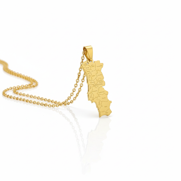 Pendentif Carte des Districts du Portugal le-meilleur-du-portugal
