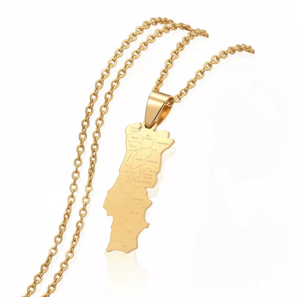 Pendentif Carte des Districts du Portugal le-meilleur-du-portugal