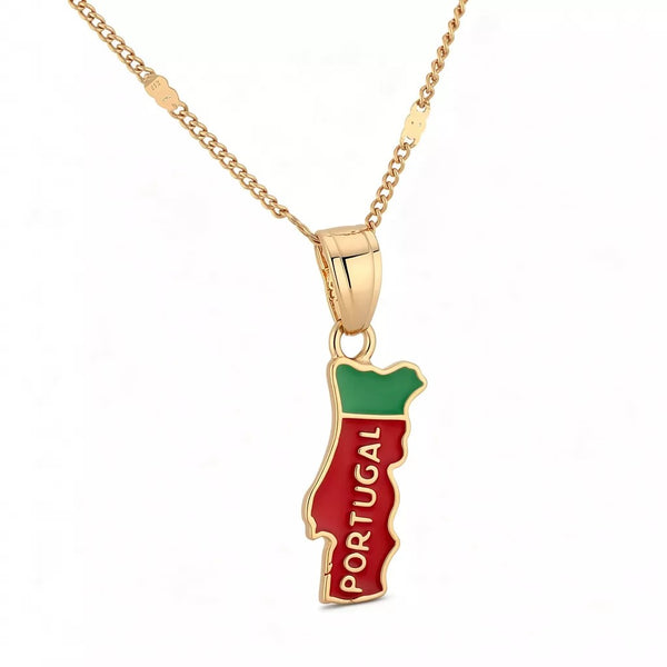 Pendentif Carte du Portugal couleurs le-meilleur-du-portugal