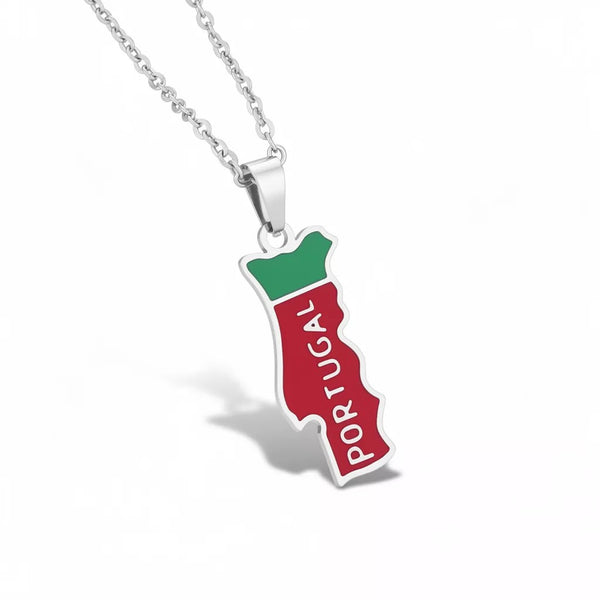 Pendentif Carte du Portugal couleurs le-meilleur-du-portugal