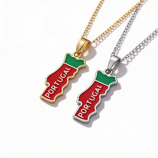 Pendentif Carte du Portugal couleurs le-meilleur-du-portugal