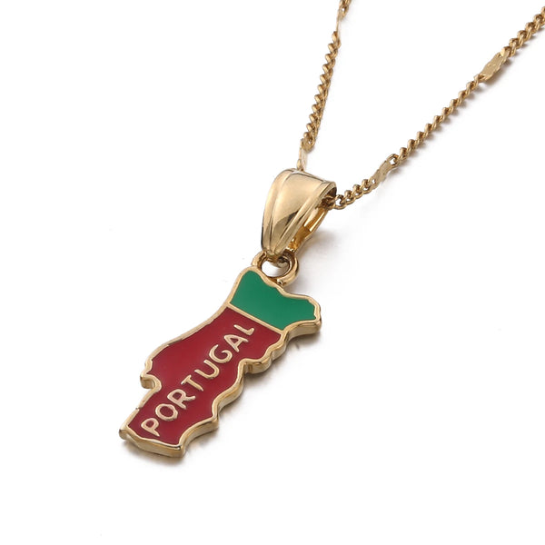 Pendentif Carte du Portugal couleurs le-meilleur-du-portugal
