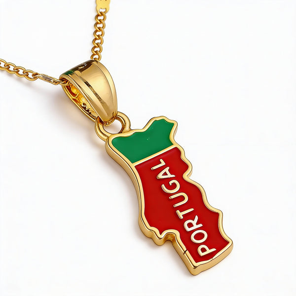 Pendentif Carte du Portugal couleurs le-meilleur-du-portugal