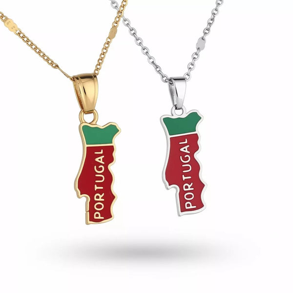 Pendentif Carte du Portugal couleurs le-meilleur-du-portugal