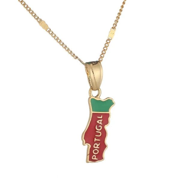 Pendentif Carte du Portugal couleurs le-meilleur-du-portugal