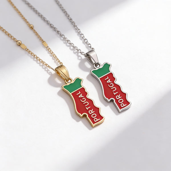 Pendentif Carte du Portugal couleurs le-meilleur-du-portugal