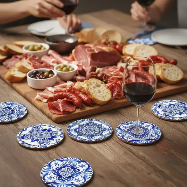 Set de 8 Dessous de Verre en Bois "Esprit Azulejos" le-meilleur-du-portugal