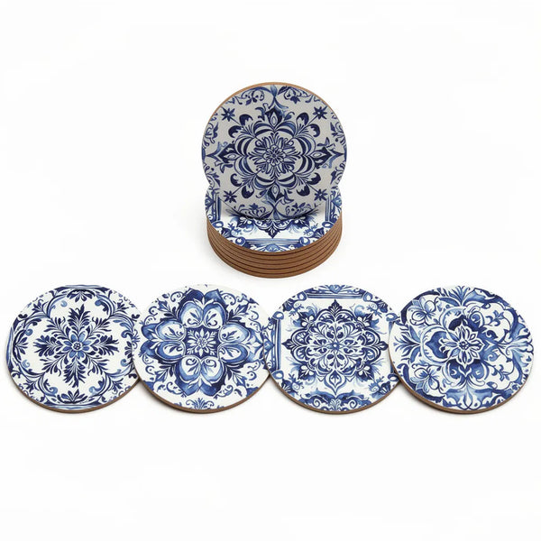 Set de 8 Dessous de Verre en Bois "Esprit Azulejos" le-meilleur-du-portugal