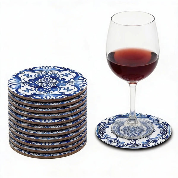 Set de 8 Dessous de Verre en Bois "Esprit Azulejos" le-meilleur-du-portugal