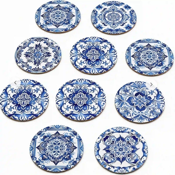 Set de 8 Dessous de Verre en Bois "Esprit Azulejos" le-meilleur-du-portugal