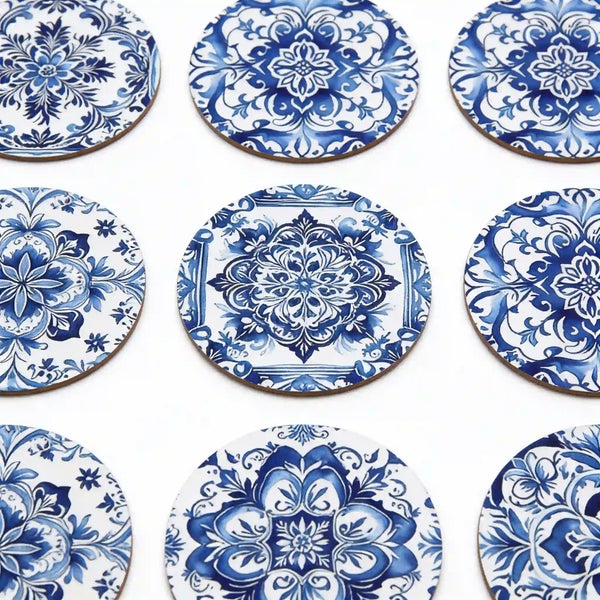 Set de 8 Dessous de Verre en Bois "Esprit Azulejos" le-meilleur-du-portugal