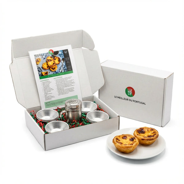 Coffret Pastéis de Nata – Moules, Saupoudreur et Fiches Recettes kit complet le-meilleur-du-portugal