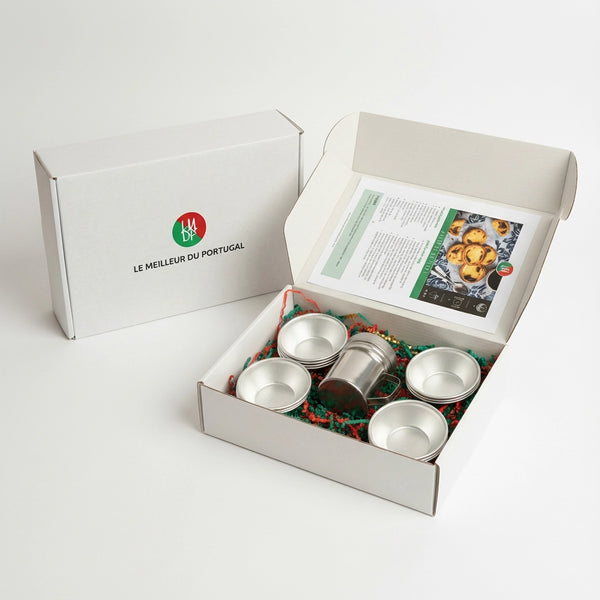 Coffret Pastéis de Nata – Moules, Saupoudreur et Fiches Recettes kit complet le-meilleur-du-portugal