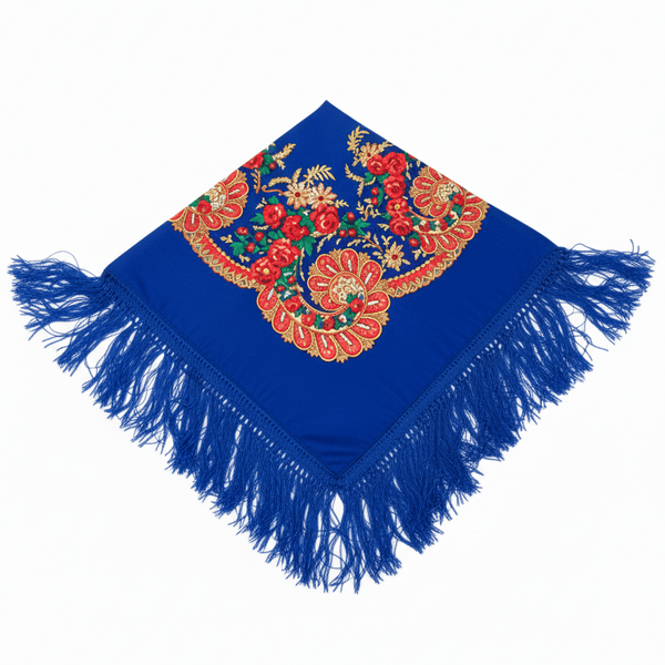 Foulard traditionnel portugais Minhoto bleu roi le-meilleur-du-portugal