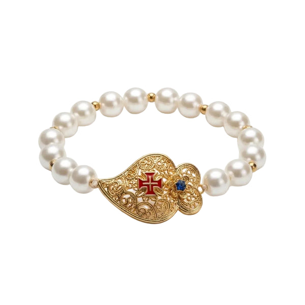 Bracelet Coração de Viana, Perles & Cruz de Cristo