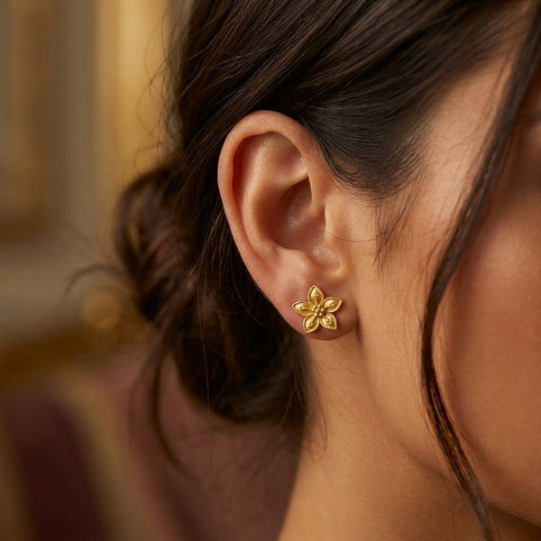Boucles d’Oreilles "Botão de Ouro" en Acier Inoxydable - Le Meilleur du Portugal