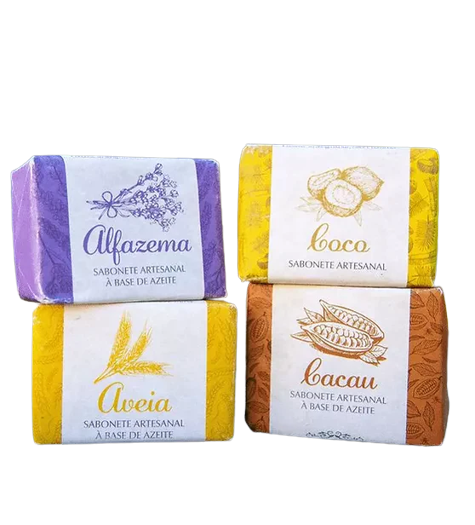 Lot de 4 Savons artisanaux traditionnels portugais - 4x100g - Le Meilleur du Portugal