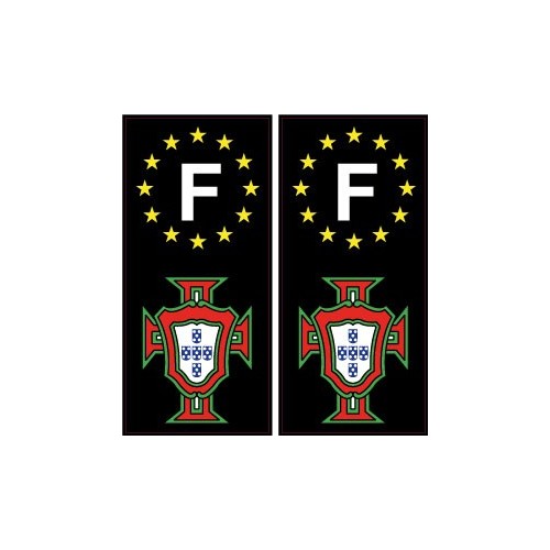 Sticker noir France FPF pour plaque d'immatriculation - Le Meilleur du Portugal